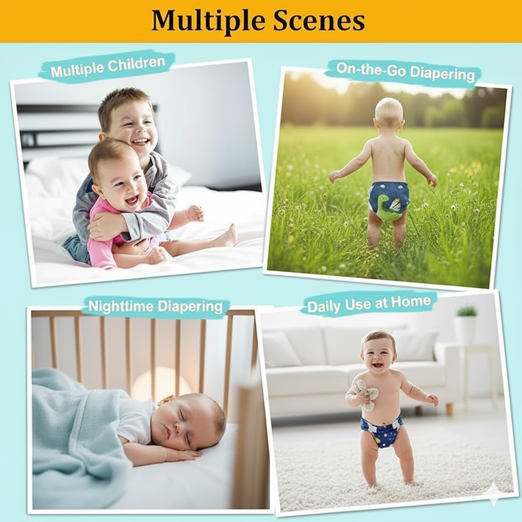 Velora™ Reusable Baby Diapers – Leakproof | Pack of 2