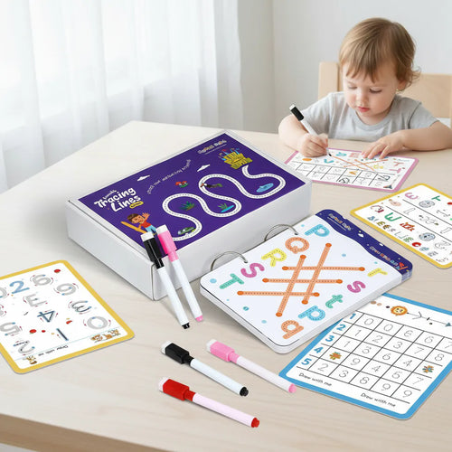Reusable Tracing Line Practice Book for Kids
